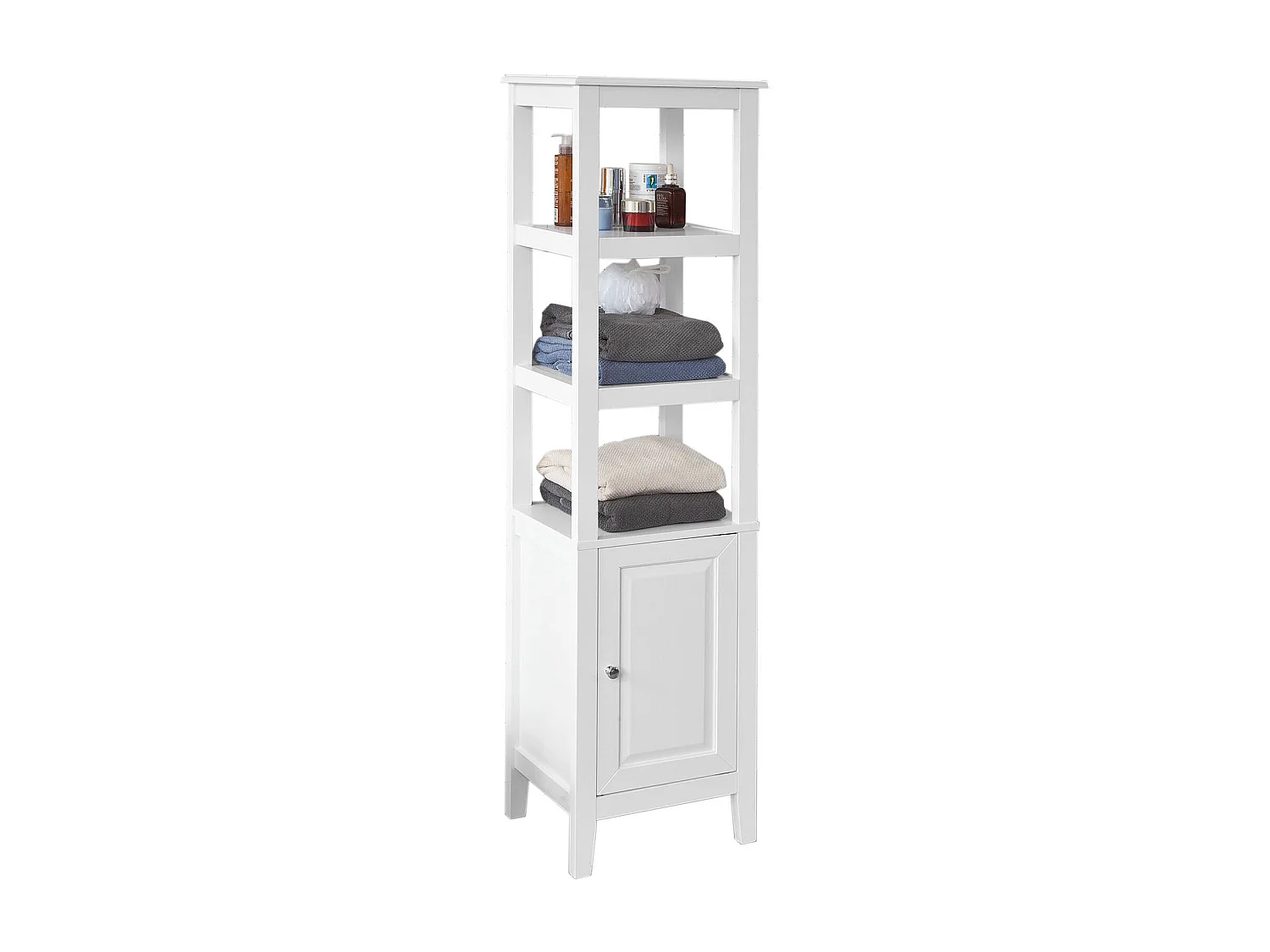 Meuble Colonne de Salle de Bain Armoire Toilette haute – Blanc, FRG205-W