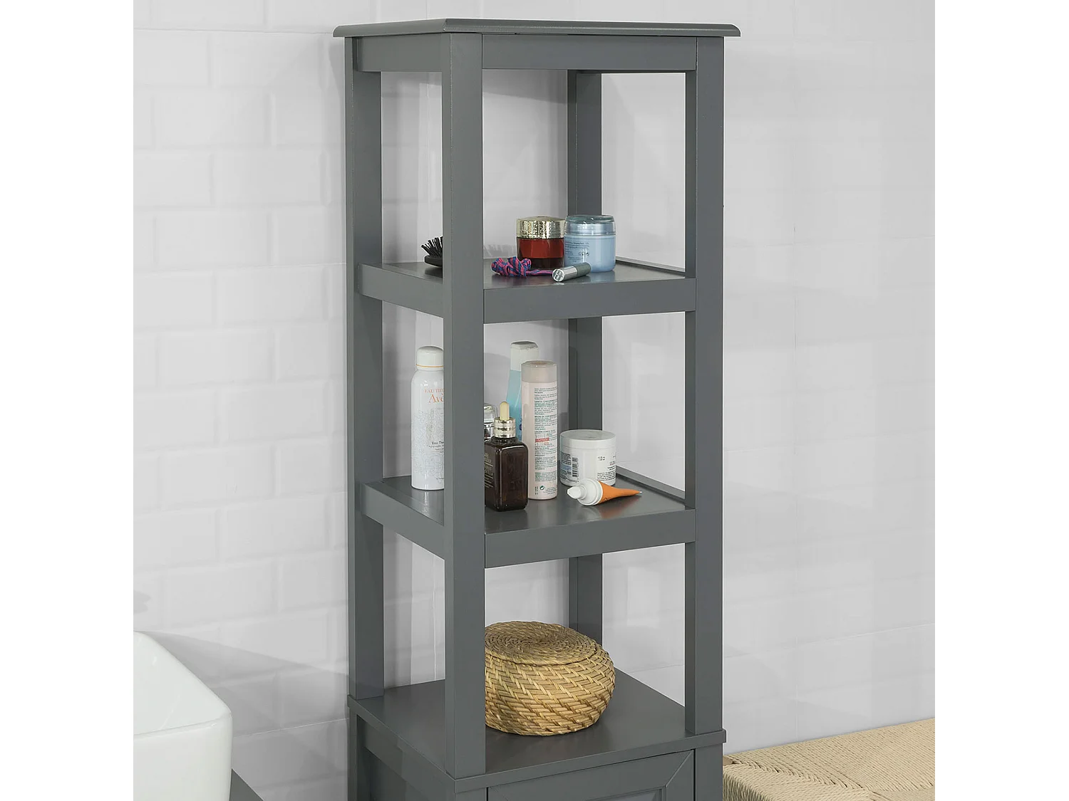 Meuble Colonne de Salle de Bain Armoire Toilette Haute, FRG205-DG