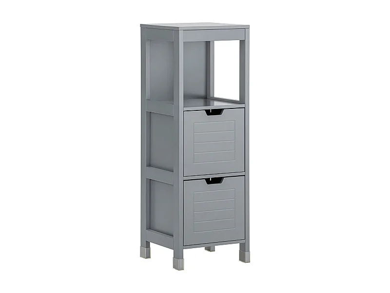 Mueble Columna de baño Armario para baño-1 estantes y 2 Cajones Gris Oscuro FRG127-SG SoBuy ES