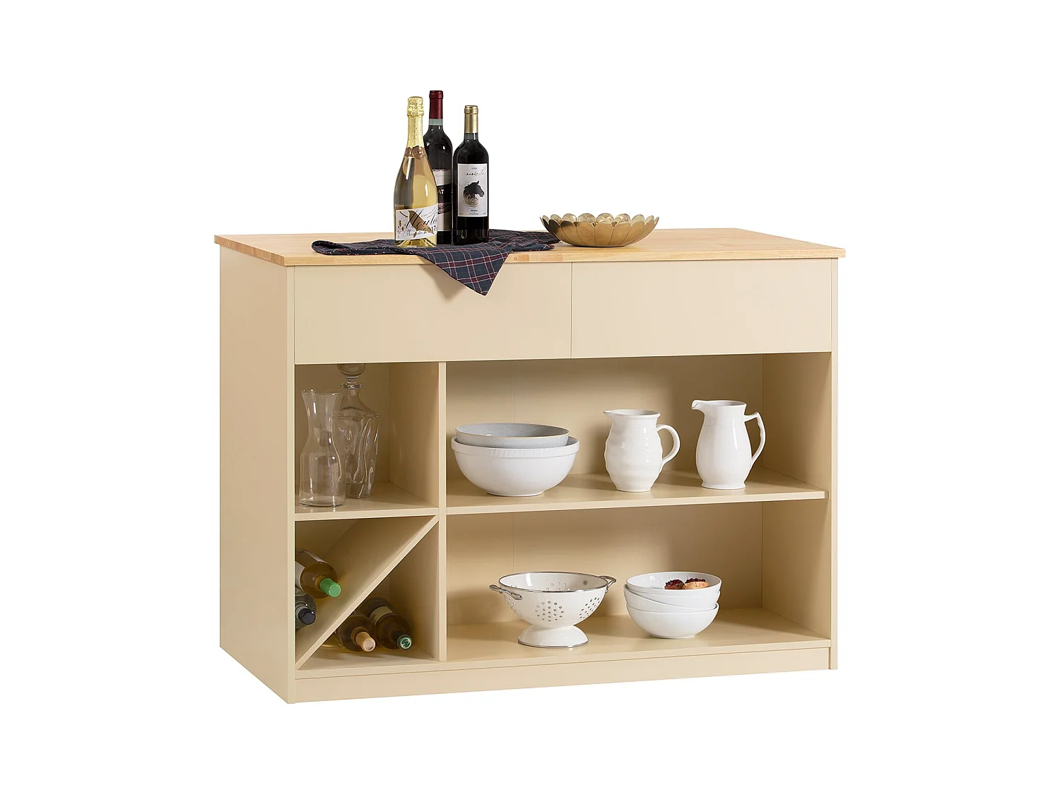 îlot Central de Cuisine Placard de Cuisine Buffet de Rangement Armoire Multi-rangements , KNL04-MI