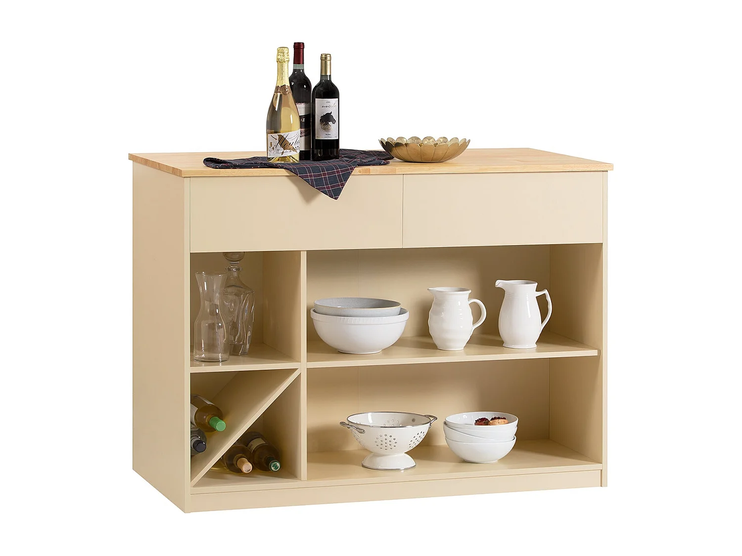 îlot Central de Cuisine Placard de Cuisine Buffet de Rangement Armoire Multi-rangements , KNL04-MI