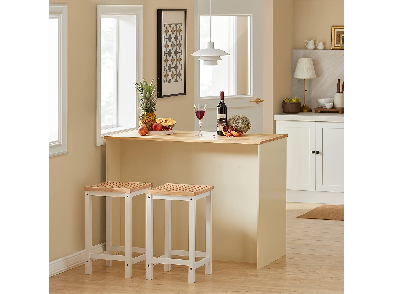 îlot Central de Cuisine Placard de Cuisine Buffet de Rangement Armoire Multi-rangements , KNL04-MI