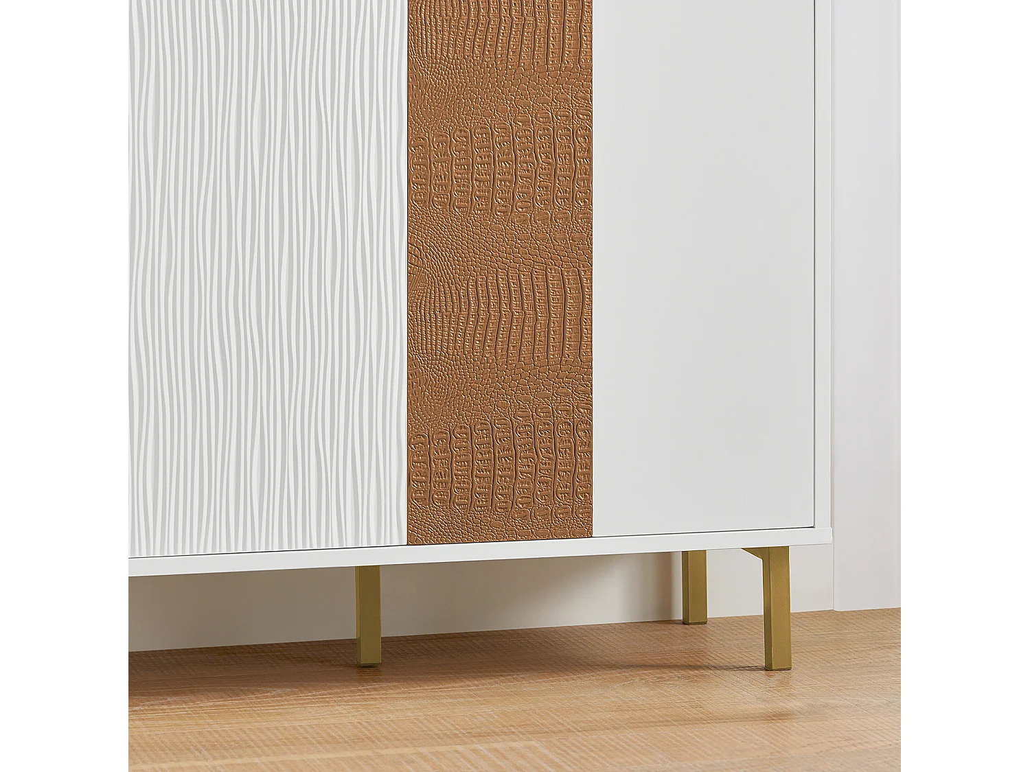 Buffet Placard Armoire Multi-rangements, Meuble de Rangement Double Portes sur Pieds, FSB70-W