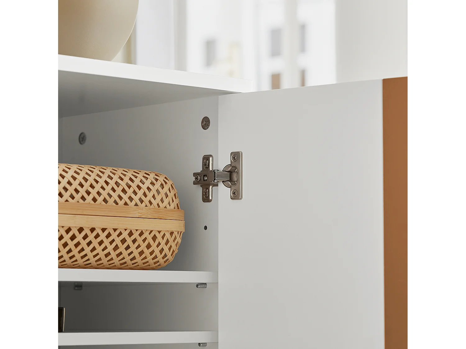 Buffet Placard Armoire Multi-rangements, Meuble de Rangement Double Portes sur Pieds, FSB70-W