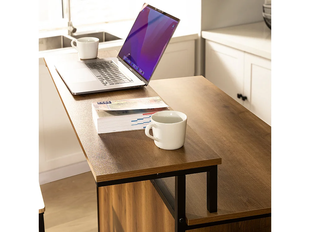 Placard de Cuisine Buffet Armoire Multi-rangements avec 1 étagère supplémentaire, KNL02-PF