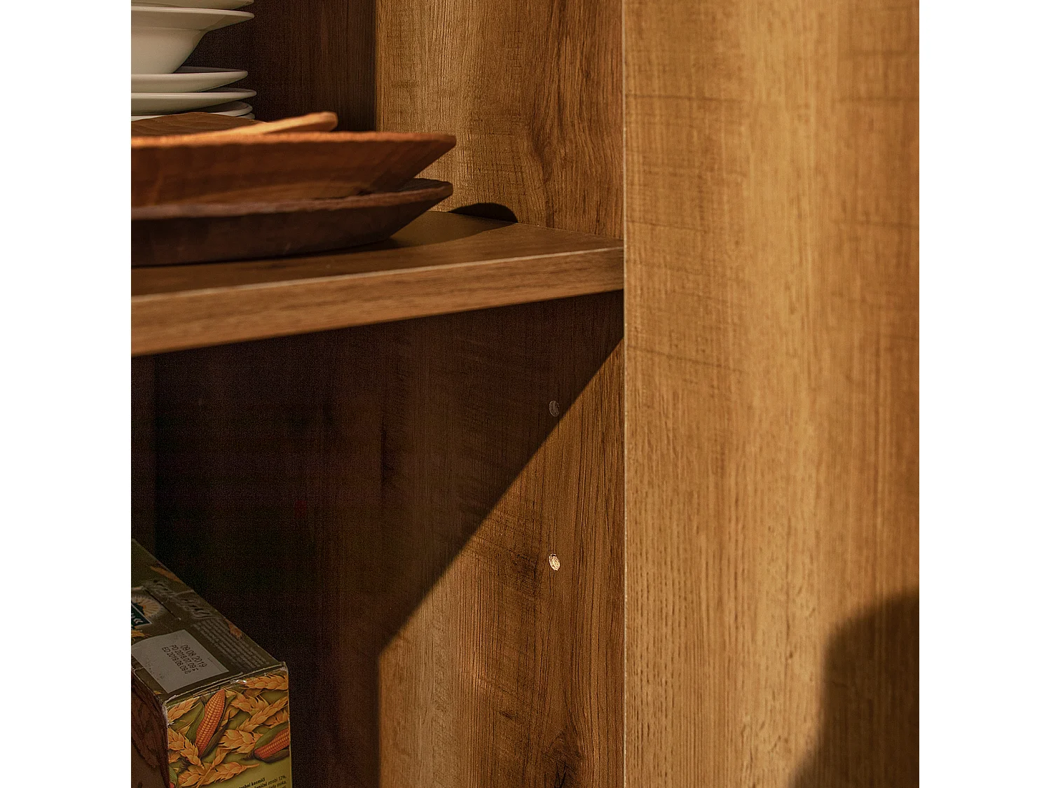 Placard de Cuisine Buffet Armoire Multi-rangements avec 1 étagère supplémentaire, KNL02-PF