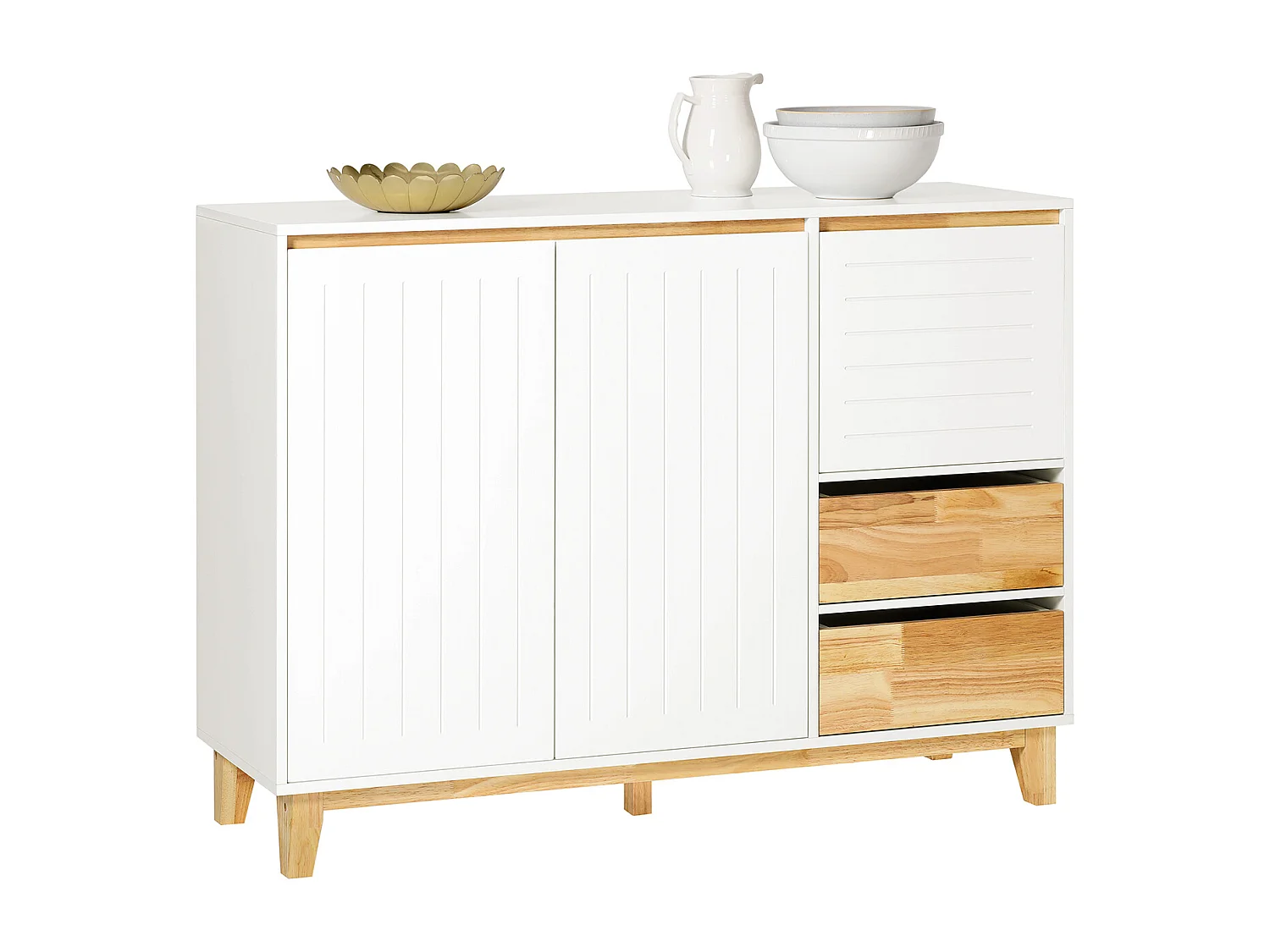 Credenza Mobile da cucina Armadio cucina Mobile da ingresso Buffet Mobile laterale credenza bassa Mobile TV 120x40x90m FSB75-WN SoBuy