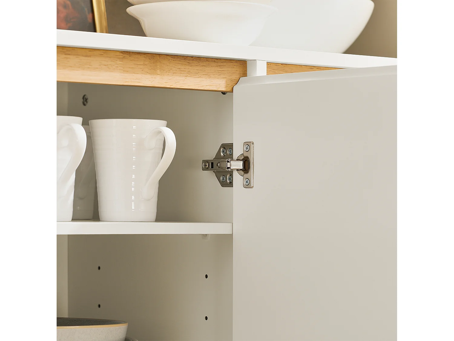 Credenza Mobile da cucina Armadio cucina Mobile da ingresso Buffet Mobile laterale credenza bassa Mobile TV 120x40x90m FSB75-WN SoBuy