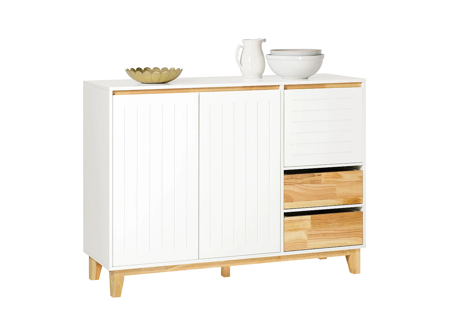 Sideboard FSB75-WN 120 x 90 x 40 cm Weiß