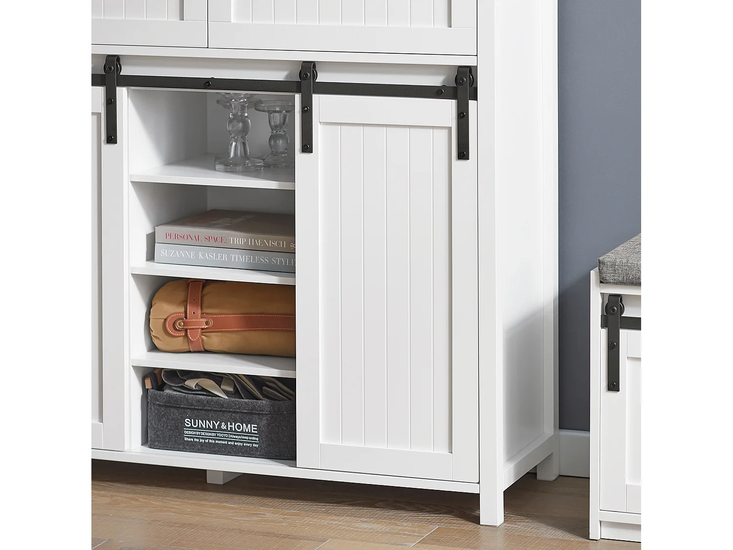 Buffet Bahut, Commode Armoire de Rangement pour Cuisine, Salle à Manger, Salon, FSB74-W