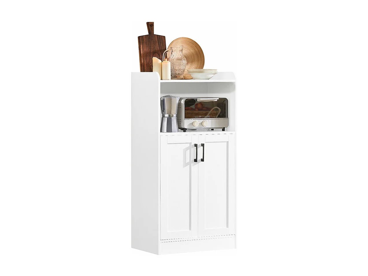 Desserte Micro-ondes Meuble de Cuisine Buffet Commode Armoire à Micro-ondes Placard, FSB47-W