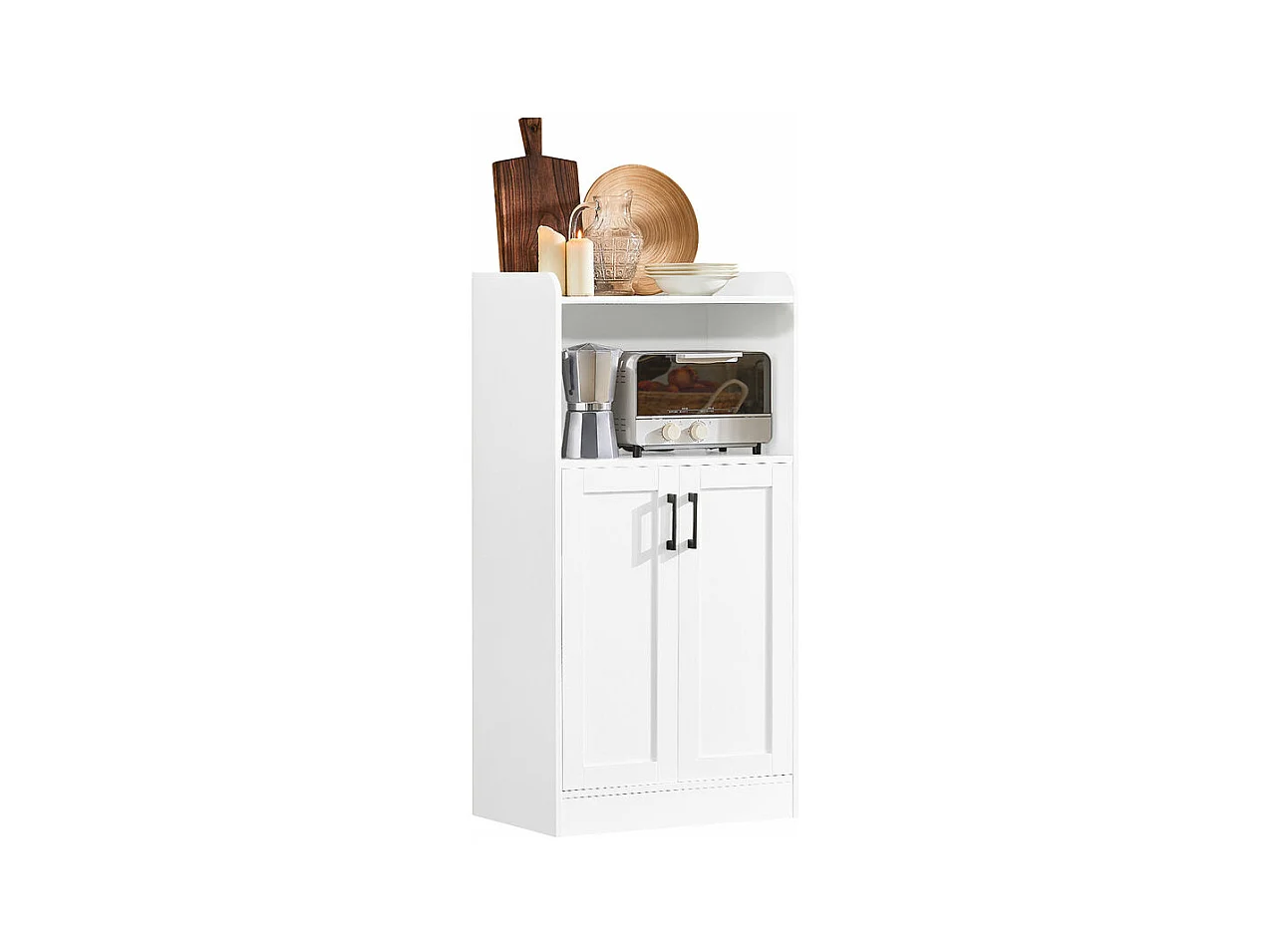 Desserte Micro-ondes Meuble de Cuisine Buffet Commode Armoire à Micro-ondes Placard, FSB47-W