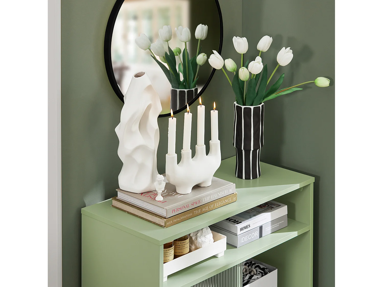 Meuble d'entrée, Meuble de Rangement, Meuble à Chaussures, Buffet, Commode à Chaussures, FSB61-GR