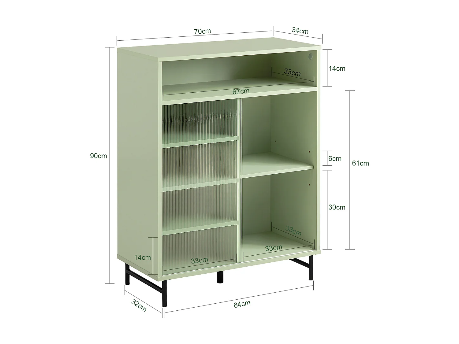 SoBuy FSB61-GR Gangkast, Schoenenkast, Opbergkast, Bijzetkast, Dressoir met Glazen Schuifdeur, Schoenenkist, Zijkast