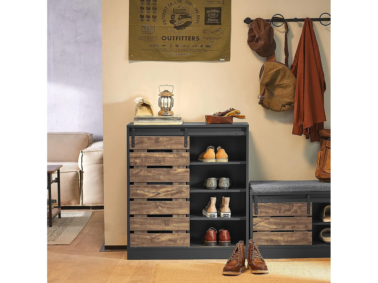 Meuble de Rangement à Chaussures Armoire à Chaussures Commode à Chaussures, FSB65-HG