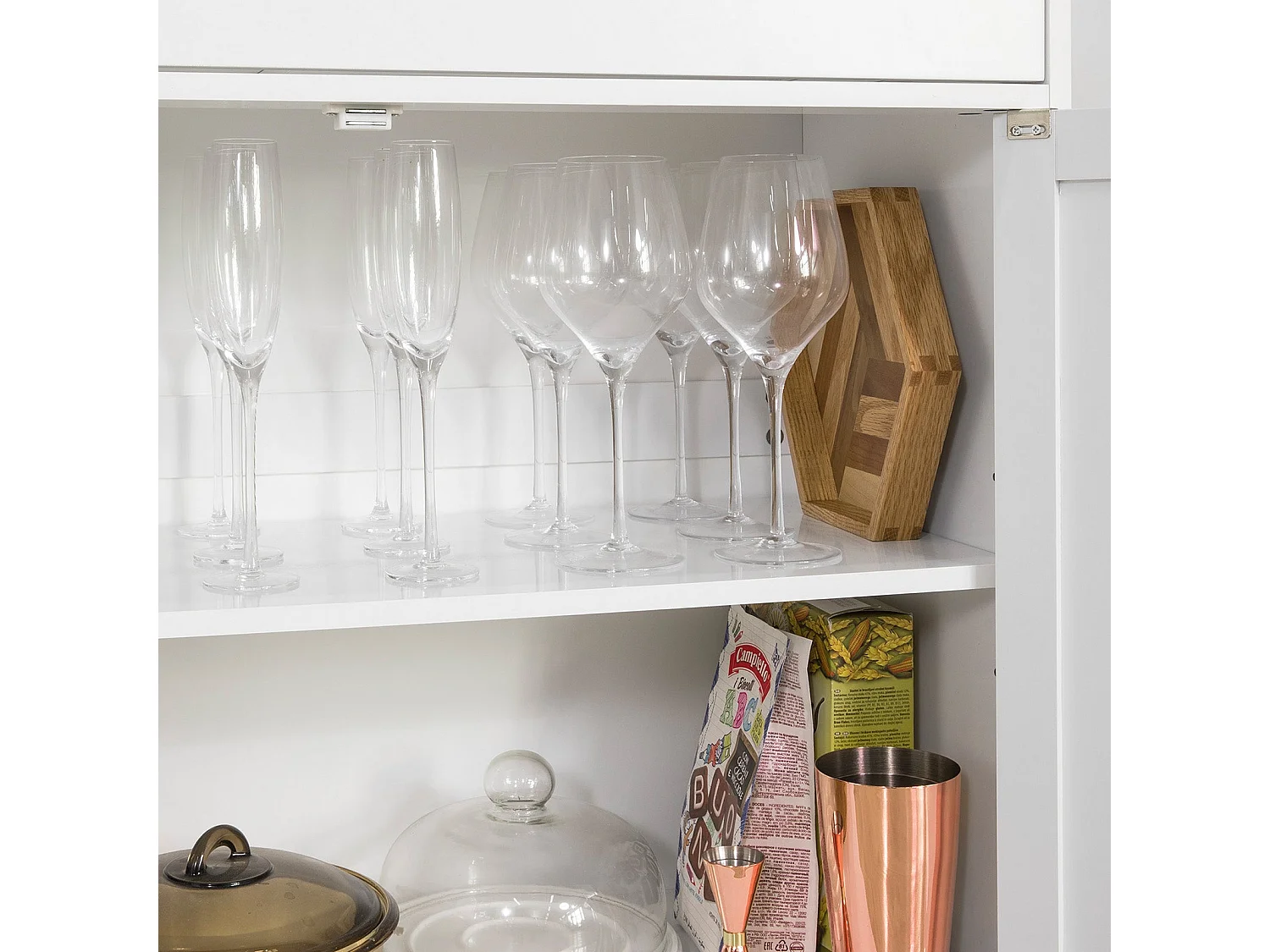 Desserte Cuisine Commode Meuble de Rangement Cuisine Buffet, FSB26-W