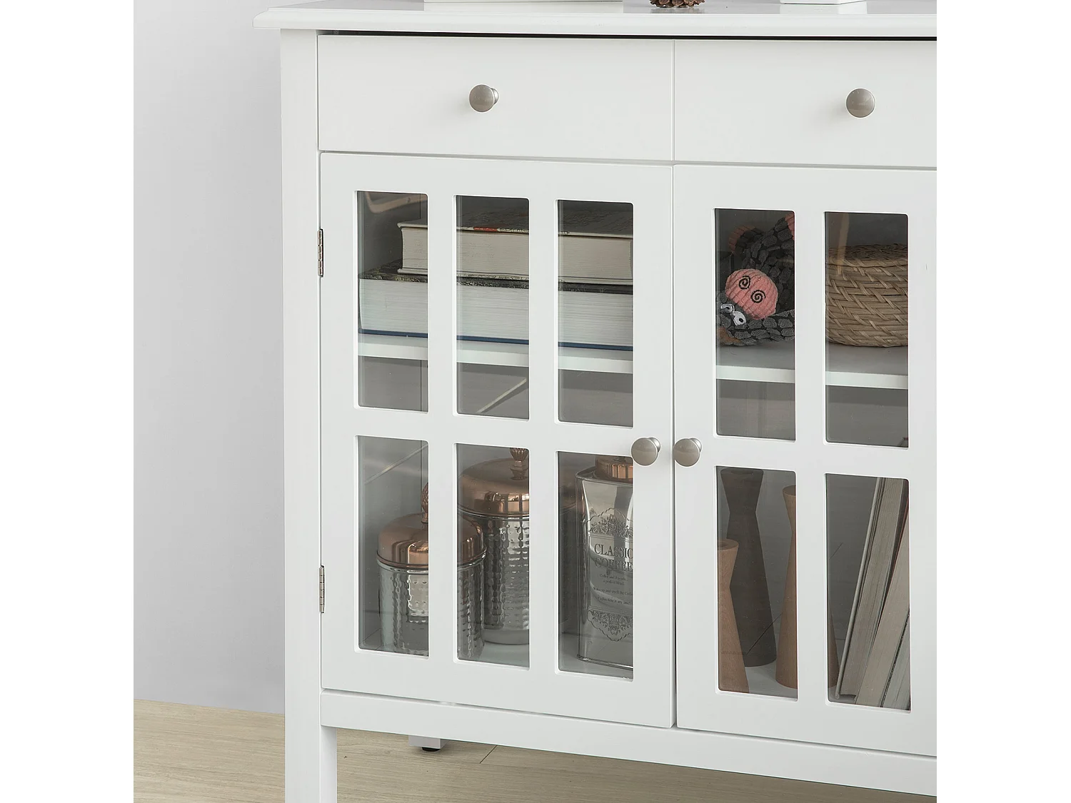 Desserte Cuisine Commode Meuble de Rangement Cuisine Buffet, FSB26-W