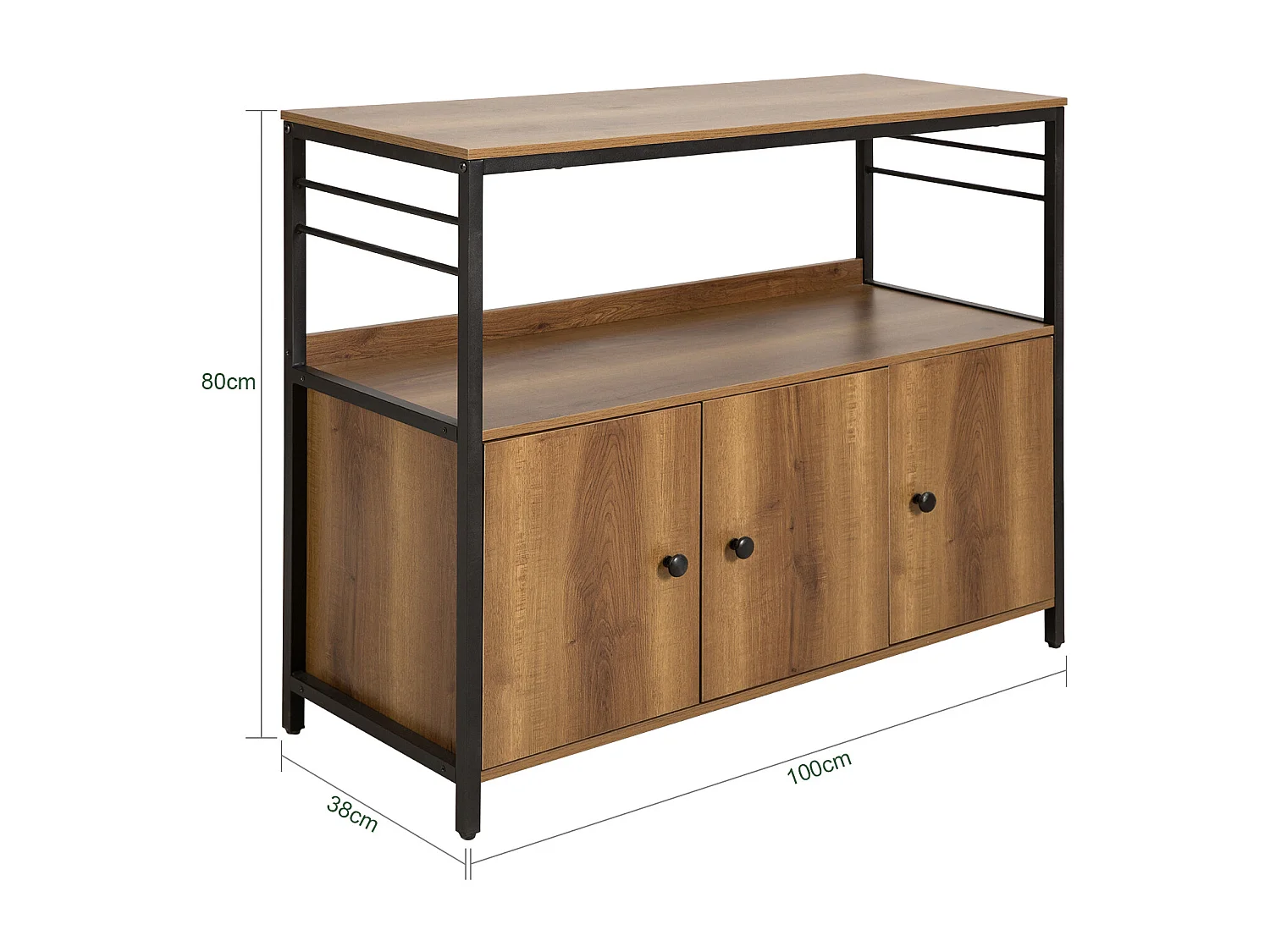 Buffet Meuble de Rangement Armoire Multi-rangements avec 3 Portes, FSB63-PF