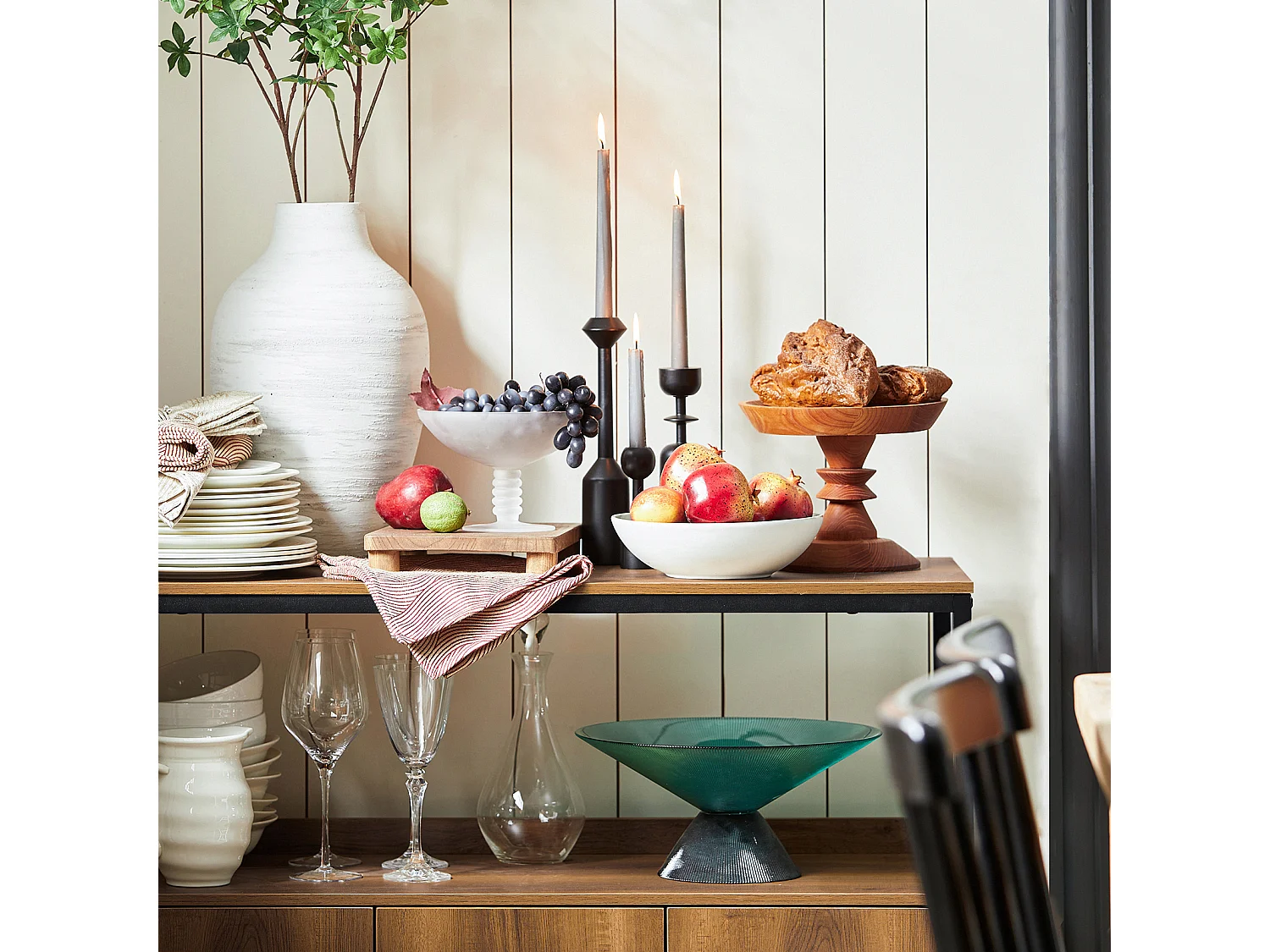 Buffet Meuble de Rangement Armoire Multi-rangements avec 3 Portes, FSB63-PF