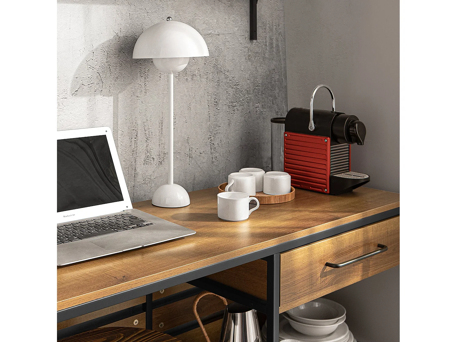 Kücheninsel FSB71-PF 120 x 90 x 45 cm Braun