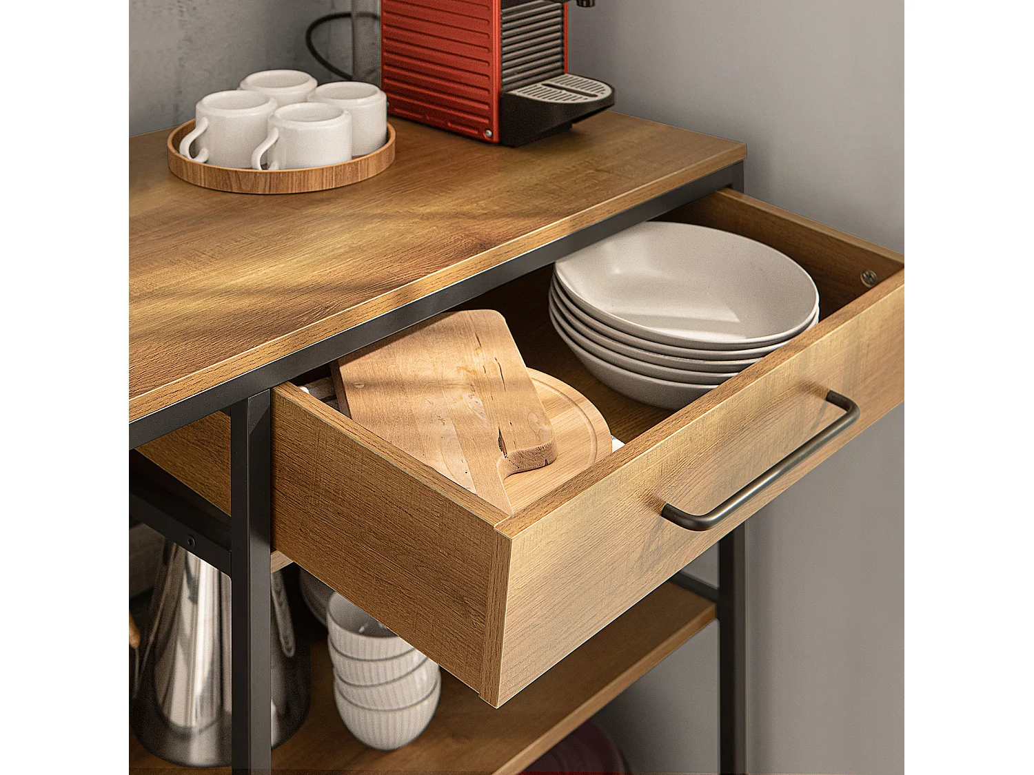 Table de Cuisine Meuble de Rangement Cuisine Comptoir de Cuisine, FSB71-PF