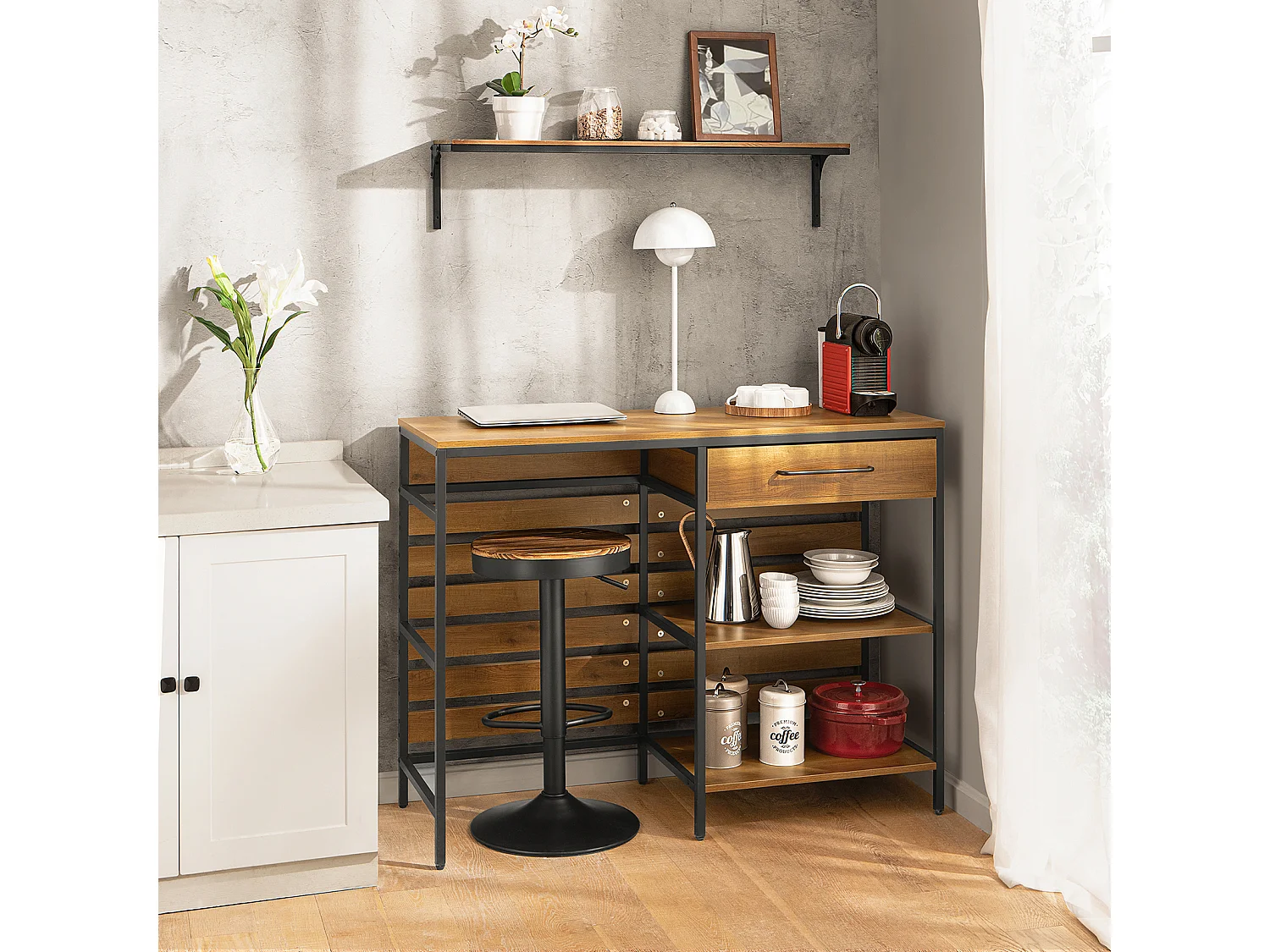 Table de Cuisine Meuble de Rangement Cuisine Comptoir de Cuisine, FSB71-PF