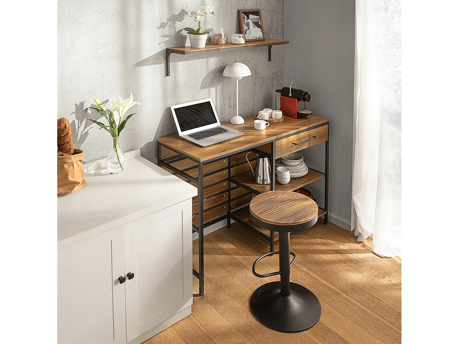 Table de Cuisine Meuble de Rangement Cuisine Comptoir de Cuisine, FSB71-PF