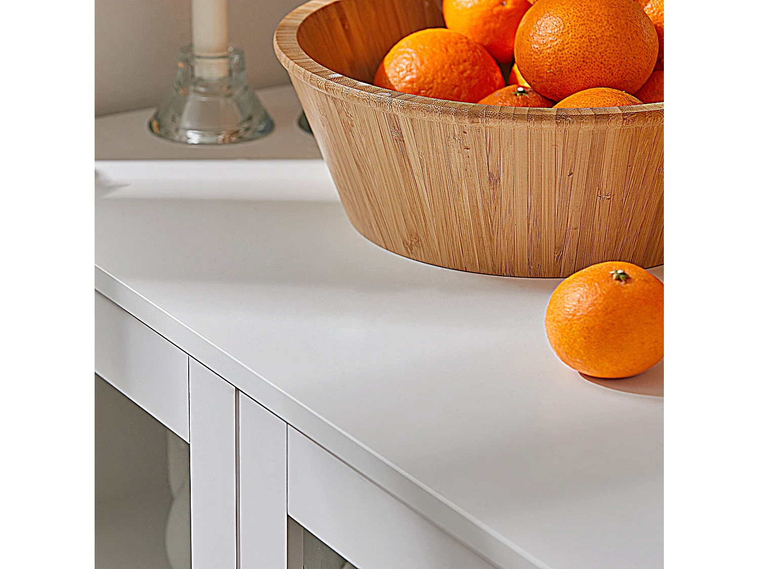 Buffet sur roulettes Commode de Cuisine Armoire de Cuisine Multi-Rangement, FSB57-W