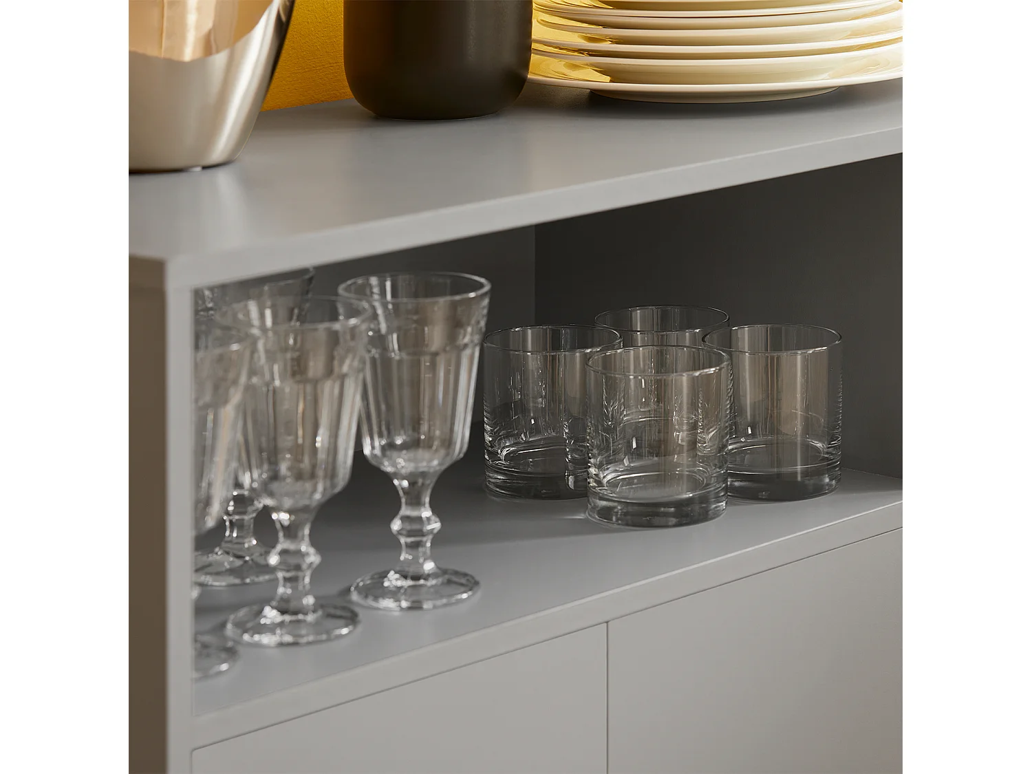 SoBuy FSB82-HG Eetkamer Dressoir - Keukenkast - Schoenenkast - Schoenenkist - Inkomkast - Opbergkast met 1 Compartiment 2 Deuren