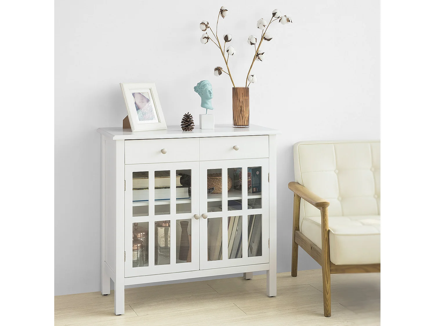 Buffet Commode Meuble de Rangement Armoire de Rangement, FSB23-W