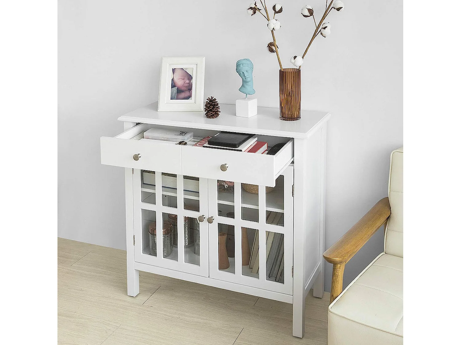 Buffet Commode Meuble de Rangement Armoire de Rangement, FSB23-W