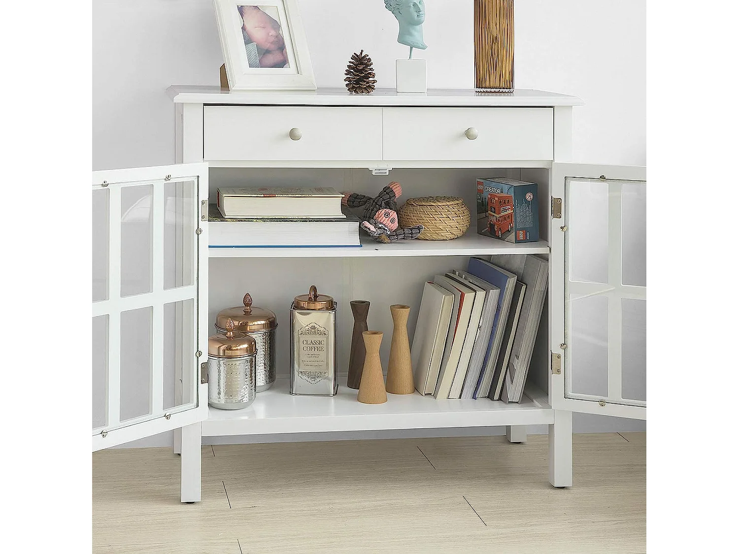 Buffet Commode Meuble de Rangement Armoire de Rangement, FSB23-W