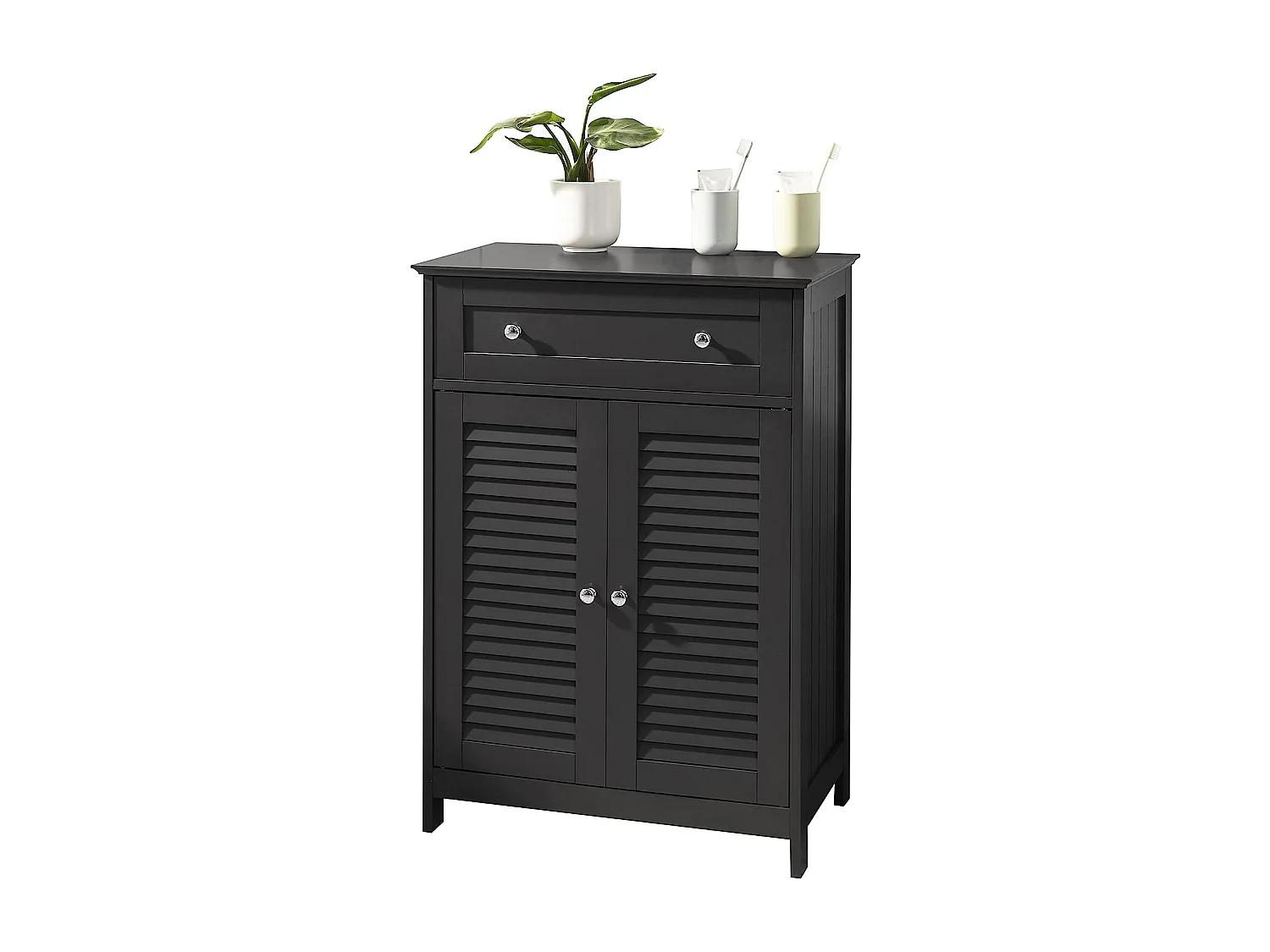 SoBuy Mobiletto Bagno Colonna Bagno Cassettiera Bagno Con Cassetti Grigio FRG238-DG