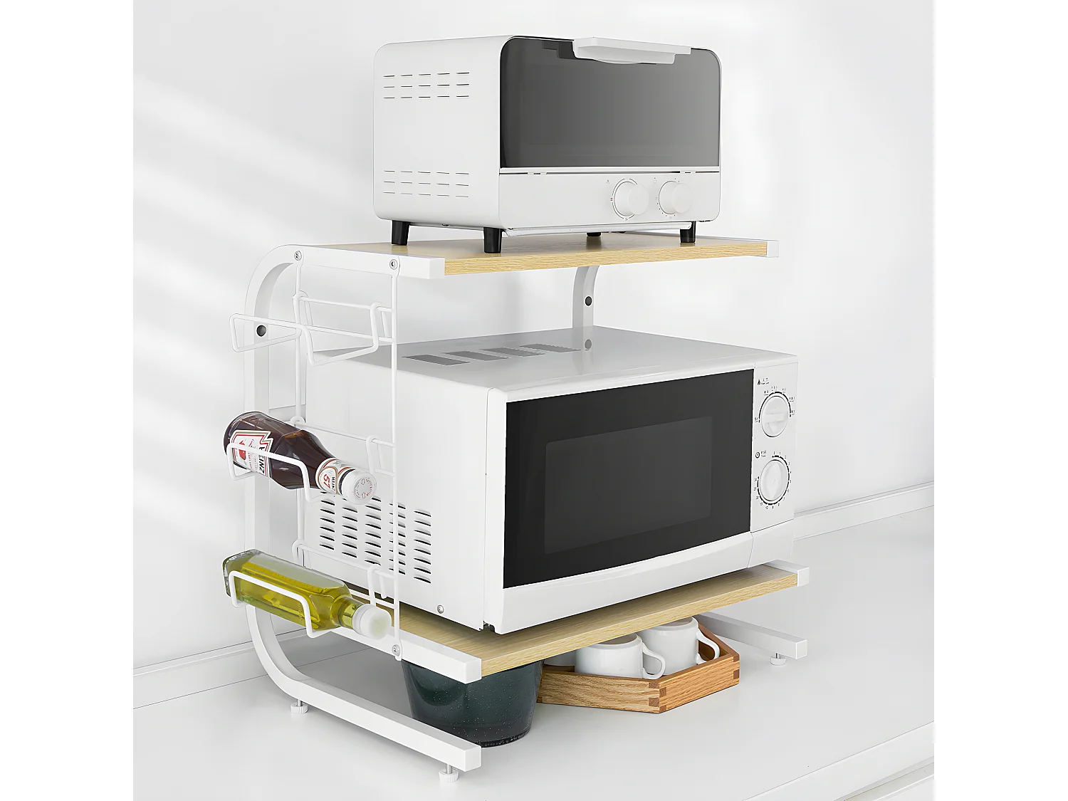 SoBuy FRG092-N Magnetronkast rek voor magnetron keuken minirek oven magnetron meubels opslag keuken serveren