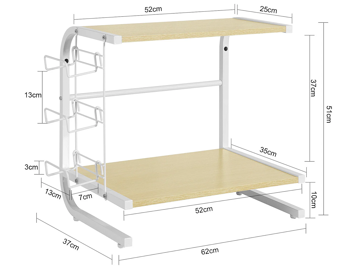 SoBuy FRG092-N Magnetronkast rek voor magnetron keuken minirek oven magnetron meubels opslag keuken serveren