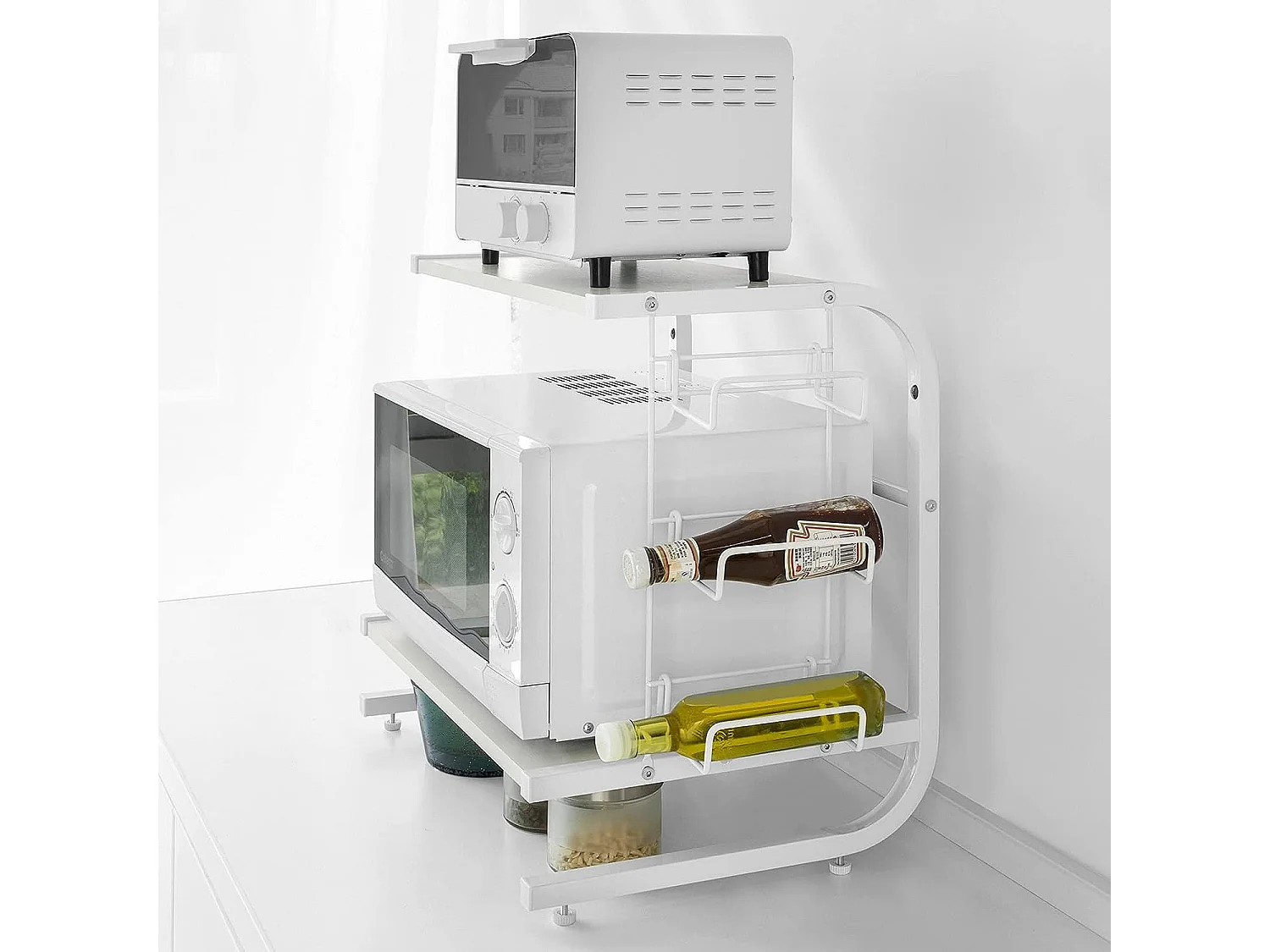 SoBuy FRG092-W Magnetronkast rek voor magnetron keuken minirek oven magnetron meubels