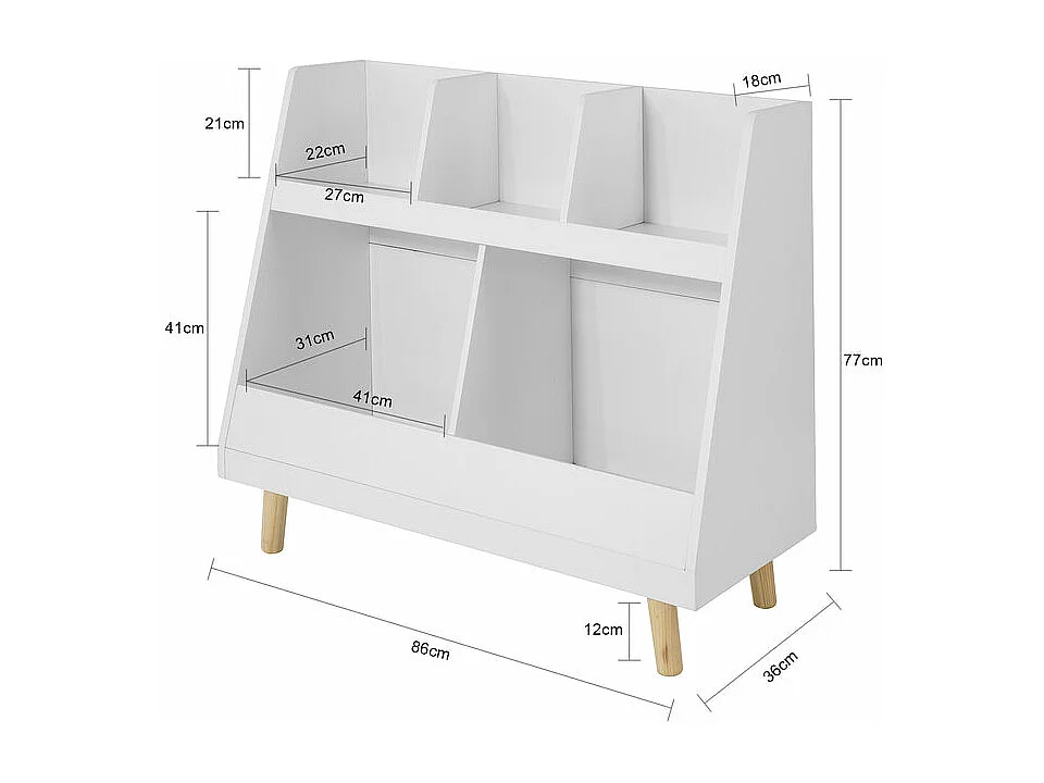 SoBuy armário de criança, armário de livros infantis, armário infantil KMB19-W