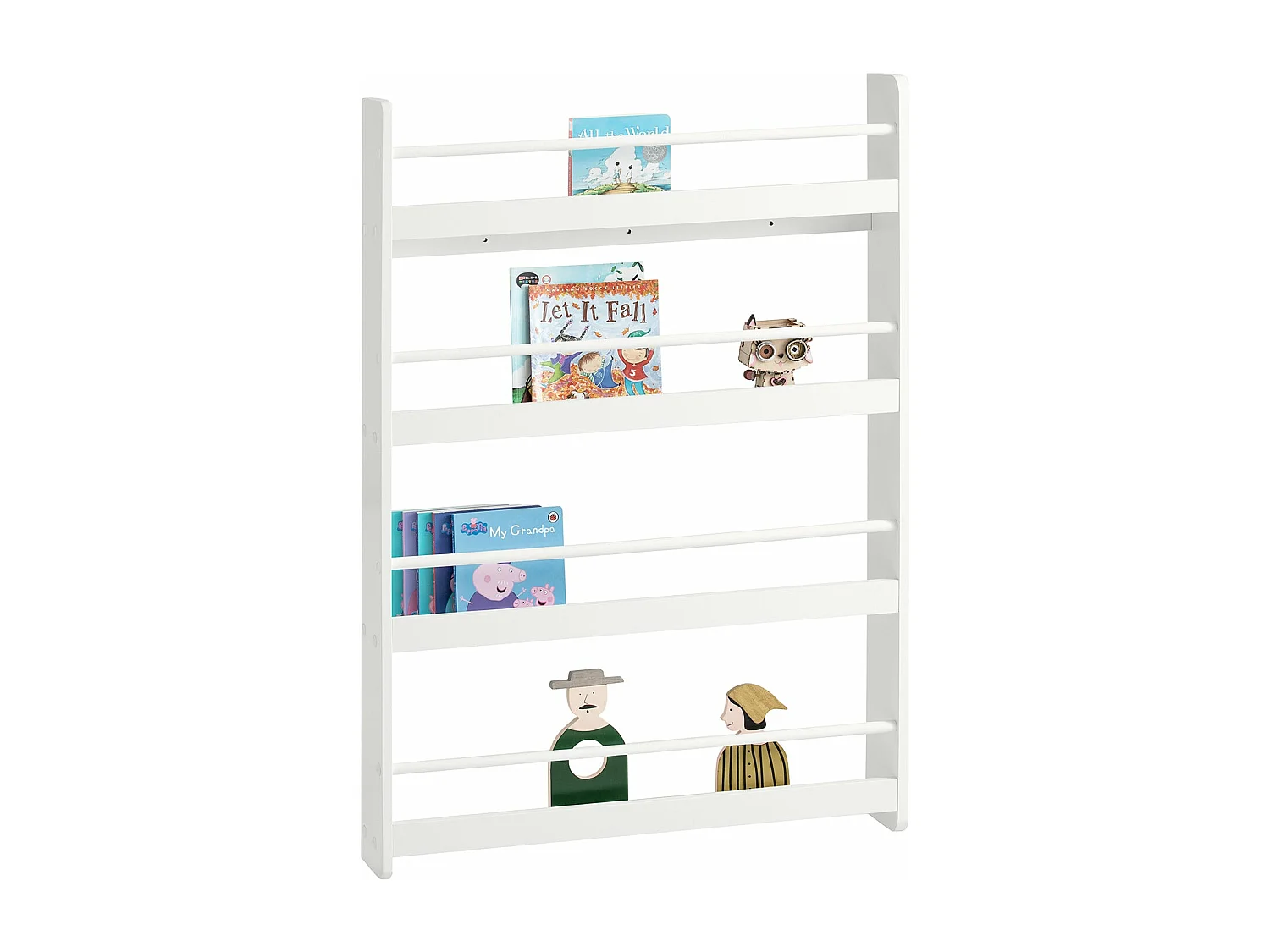 SoBuy KMB08-W Boekenplank voor Kinderen Kinderplank Wandboekenkast Wandplank