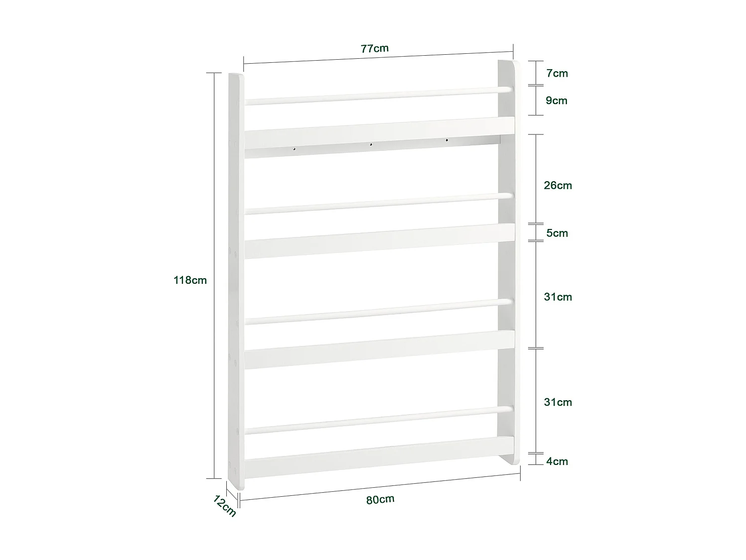 SoBuy KMB08-W Boekenplank voor Kinderen Kinderplank Wandboekenkast Wandplank