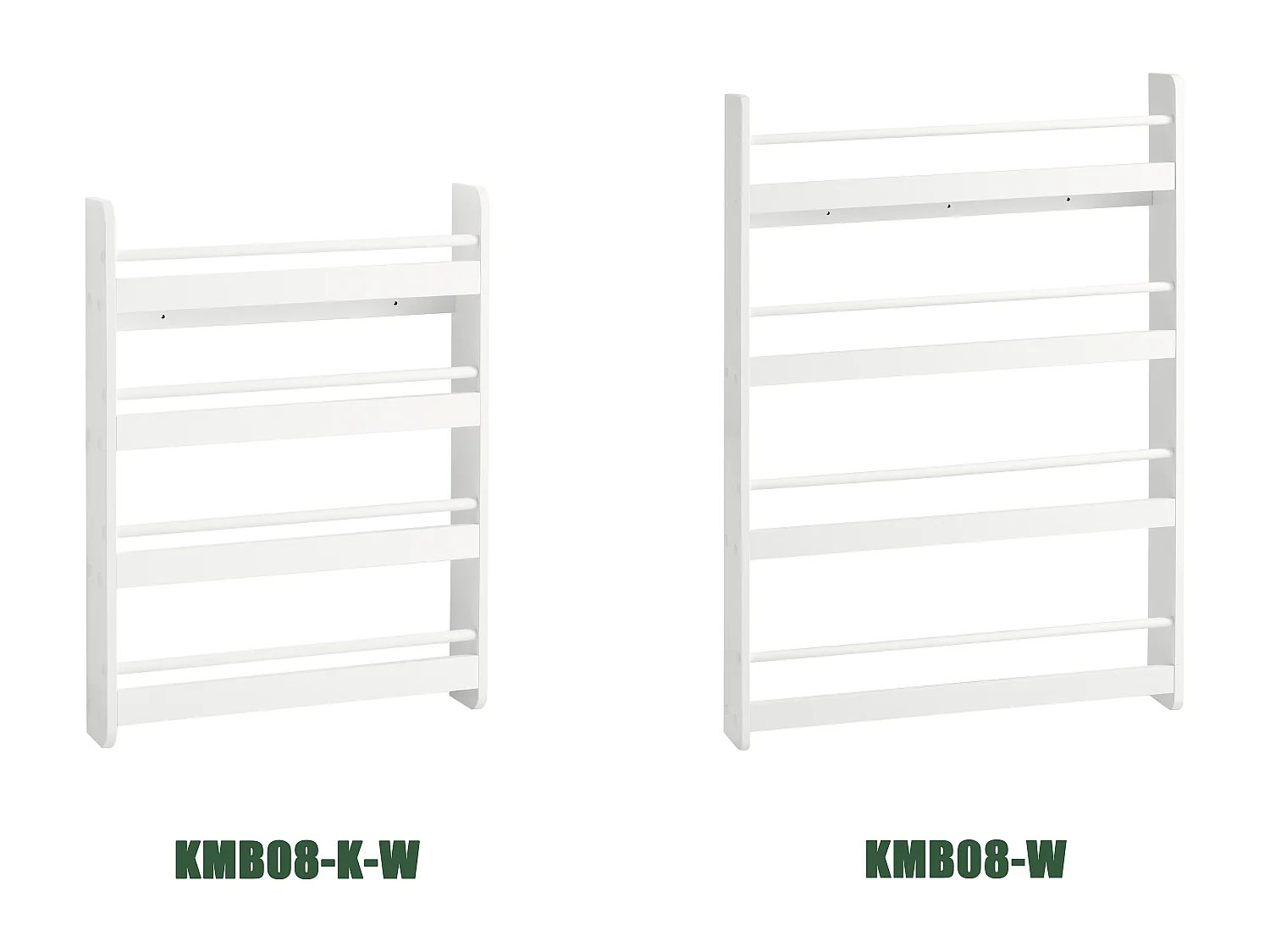 Bibliothèque Murale Étagère de Rangement Étagère à Livres Enfants avec 4 Étages, KMB08-W