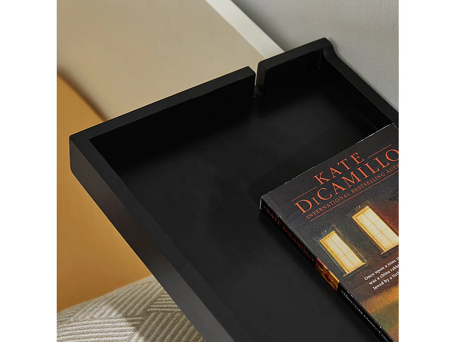 Estante de Noche de bambú Moderno Mesilla de Noche Flotante Ajustable para Habitaciones Pequeñas 36 x 8 x 25 cm Negro NKD01-SCH SoBuy ES