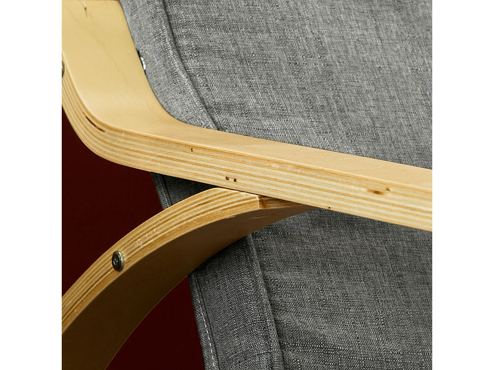 SoBuy FST18-DG schommelstoel met tas, 5-voudig verstelbaar voeteneinde, schommelstoel