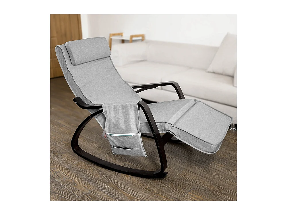 SoBuy FST20-HG Schommelstoel Relaxfauteuil Comfortabel Verstelbaar