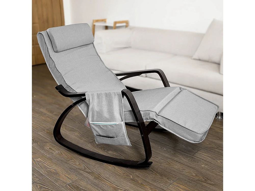 SoBuy FST20-HG Schommelstoel Relaxfauteuil Comfortabel Verstelbaar