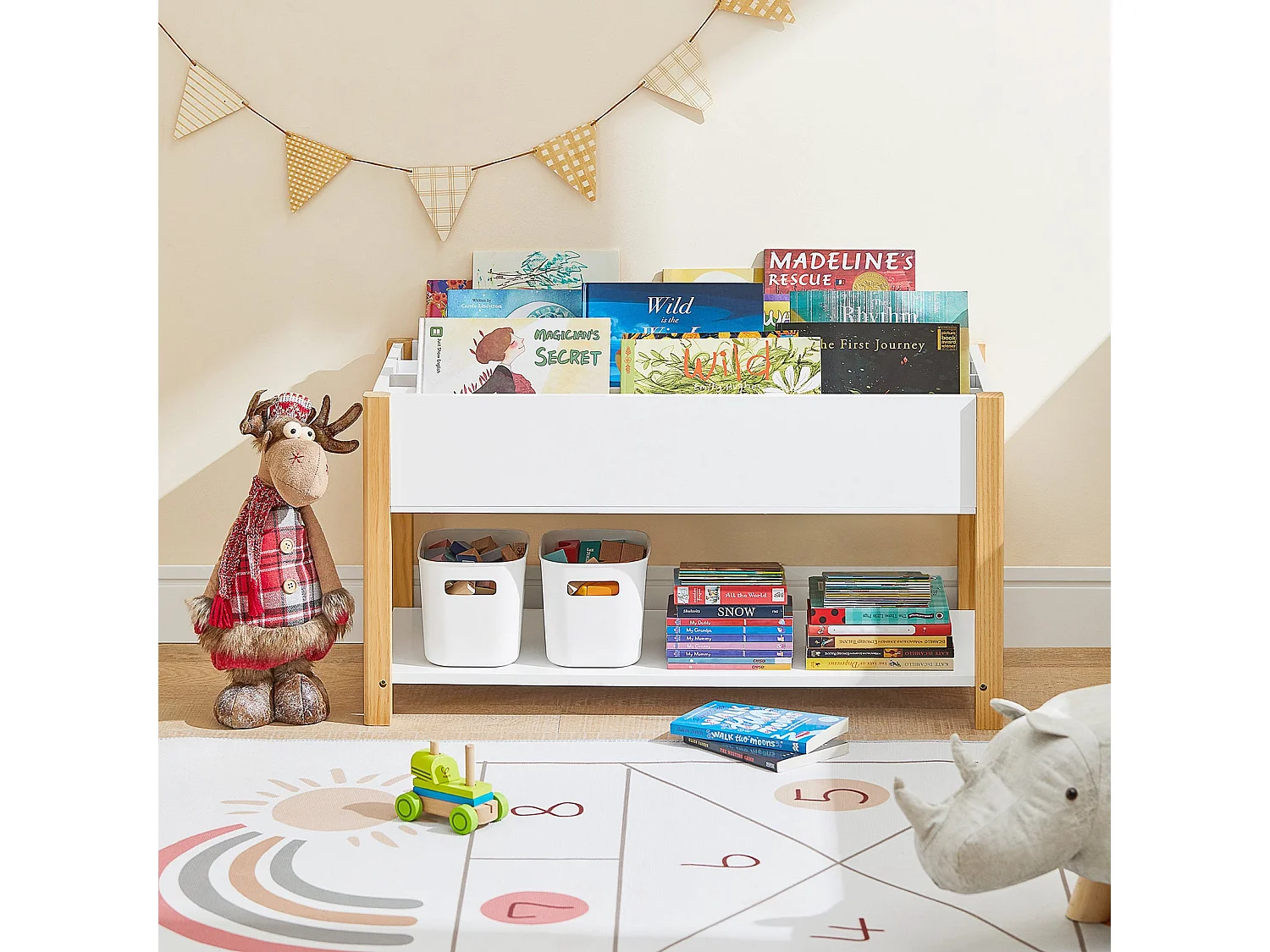 SoBuy armário de criança, armário de livros infantis, armário infantil KMB35-W