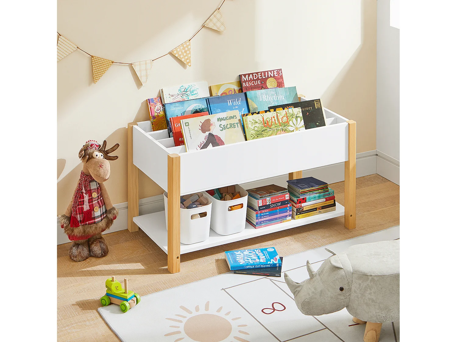 SoBuy armário de criança, armário de livros infantis, armário infantil KMB35-W