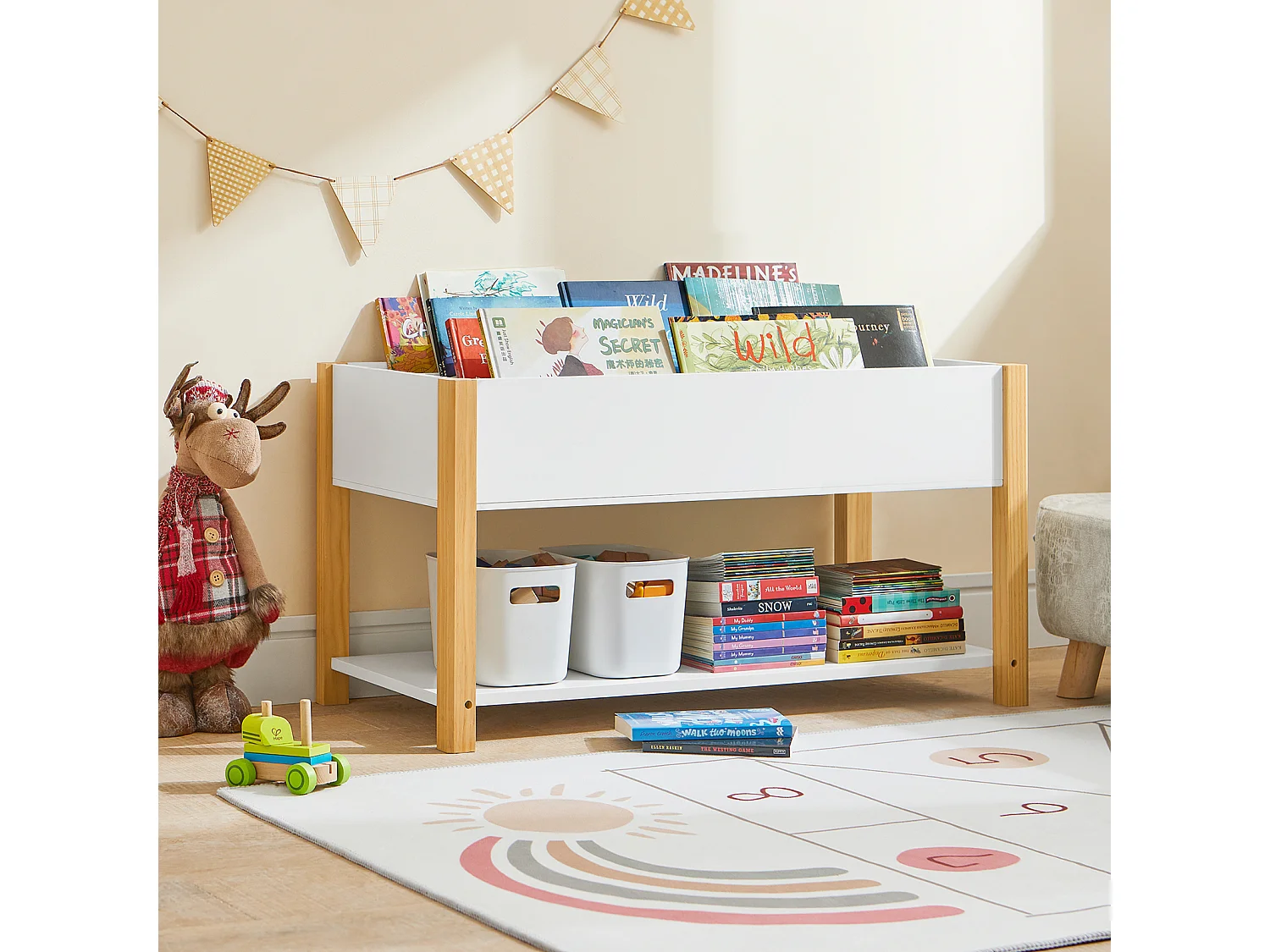 SoBuy armário de criança, armário de livros infantis, armário infantil KMB35-W