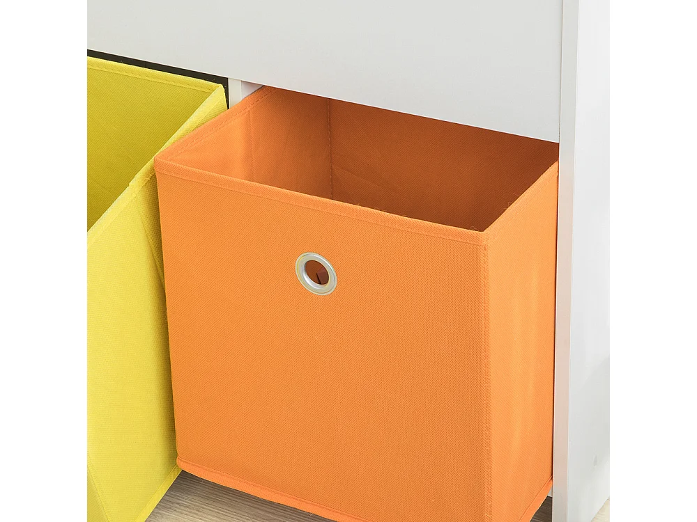 SoBuy Libreria montessoriana per Bambini Scaffale portagiochi Portariviste 3 scaffali+2 cestini KMB27-W