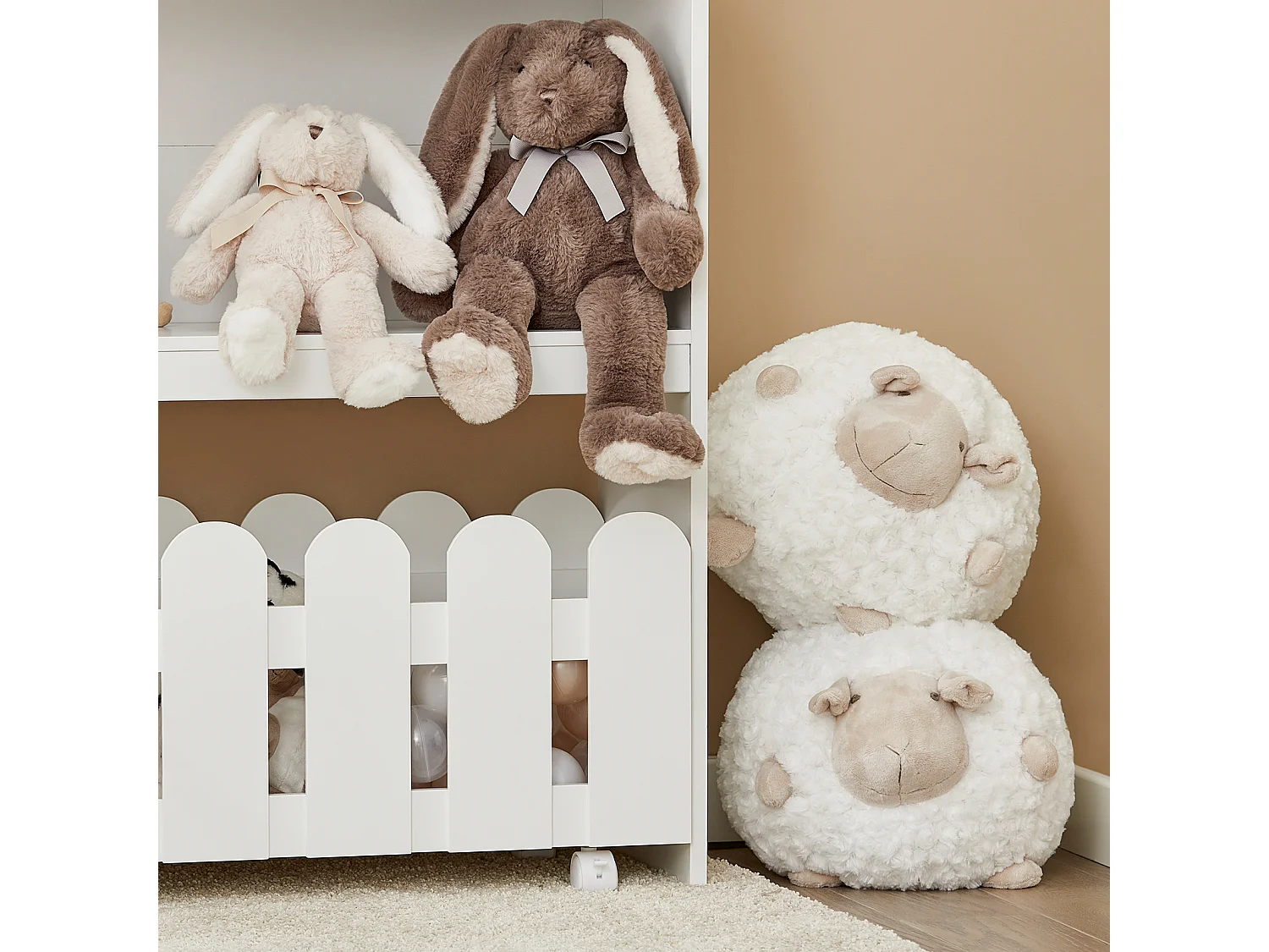 Étagère Enfant Organisateur Jouets et Livres en Forme Maison avec 1 Tiroirs à Roulettes, KMB52-W