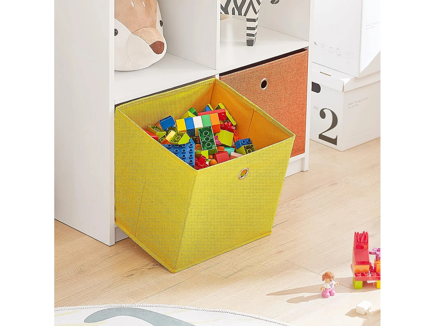 Mini Bibliothèque pour Livres et Jouets pour Enfant, Étagère en Forme de Maison, KMB49-W